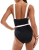 Accessorize contrast trim swimsuit in black and white