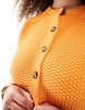 ASOS DESIGN Curve boxy knit stitch vest with button detail in orange