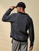 ASOS DESIGN relaxed knit button up cardigan in charcoal with contrast seams