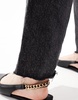 ASOS DESIGN Wide Fit Link ballet flats in black