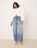 ASOS DESIGN boucle cocoon jacket with starfish buttons in buttermilk