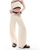 4th & Reckless knitted contrast beach pants in ecru - part of a set