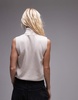 Mango roll neck sleeveless tank top in light beige