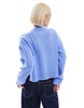 ASOS DESIGN boxy crew neck cardigan with side slit in baby blue