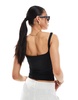 Bershka shaping square neck cami in black