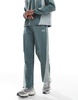 Bershka retro sport paneled sweatpants in green - part of a set