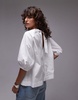 Topshop poplin puff sleeve top in ivory