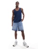 ASOS DESIGN heavyweight tank top in navy