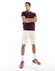 Brave Soul knit polo shirt with contrast tipping in burgundy
