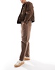 Bershka loose jeans in brown