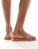 Havaianas square toe flip flops in rose gold