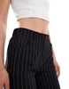 ASOS DESIGN Tall relaxed straight leg pants with 5 pocket detail in black stripe