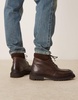 ASOS DESIGN lace up boots in brown leather with apron toe