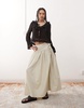 Reclaimed Vintage frill neck boho top with fluted sleeves