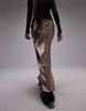 Topshop Tie Front Circle Satin skirt in dusky pink