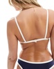 Stradivarius bikini top with contrast piping in navy