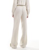 Mango linen look straight leg pants in light beige - part of a set