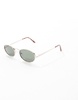 Aire Regulus round metal frame sunglasses with green lens in gold