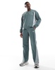 Bershka retro sport paneled sweatpants in green - part of a set