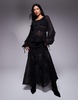 River Island chiffon ruffle tie detail blouse in black