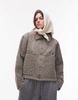 Topshop liner jacket with quilting in gray