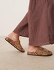 ASOS DESIGN Wide Fit Funky beaded double strap flat mules in amber