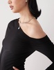 Reclaimed Vintage slinky long sleeve mini skort dress in black