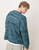 ASOS DESIGN super oversized boxy fit knit crew neck sweater in blue heather