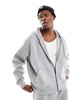 Bershka premium zip up hoodie in gray - part of a set