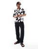 Bershka geometric patterned shirt in white