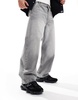 Bershka skater fit jeans in washed gray
