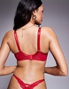 Ann Summers Fuller Bust Caged Rose flower embroidered non padded balcony bra in red