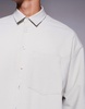 ASOS DESIGN volume oversized shirt with stepped hem in cream
