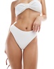 4th & Reckless high leg crinkle bikini bottom in white - part of a set