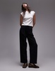 & Other Stories jersey slim fit top with cap sleeves in white