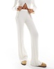 Bershka textured knit pants in ecru - part of a set