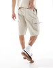 Bershka carpenter cargo shorts in beige
