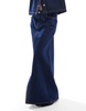 ASOS DESIGN denim maxi split front skirt in indigo