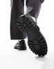 ASOS DESIGN chunky lace up shoes with hardware in black