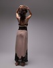 Topshop lace insert embroidered maxi slip in pink