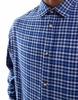 ASOS DESIGN boxy oversized long sleeve shirt in blue dad check