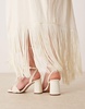 ASOS DESIGN Wide Fit Hotel pearl detail barely there block heel sandals in ivory