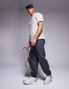 ASOS DESIGN premium heavyweight oversized sweatpants 400gsm in washed black