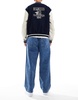 Bershka standard fit jeans in mid blue