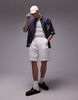 Topman twin pleat wide shorts in ecru