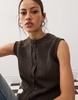 Weekday Olina textured knitted vest in dark mole