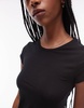 ARKET supersoft slim fit short sleeve t-shirt in black