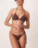 Stradivarius tie side crochet bikini bottoms in brown