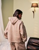 ASOS DESIGN hoodie in sheeny scuba in beige - part of a set