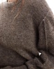 & Other Stories alpaca and wool blend fluffy knit sweater in dark mole